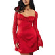 Women Fashion Corset Lace Long Sleeve Dress Charming Y2K Backless Lace up  Short  Mini Dress Low Back Mini Dress for Cocktail Evening Party Events. - EX-STOCK CANADA