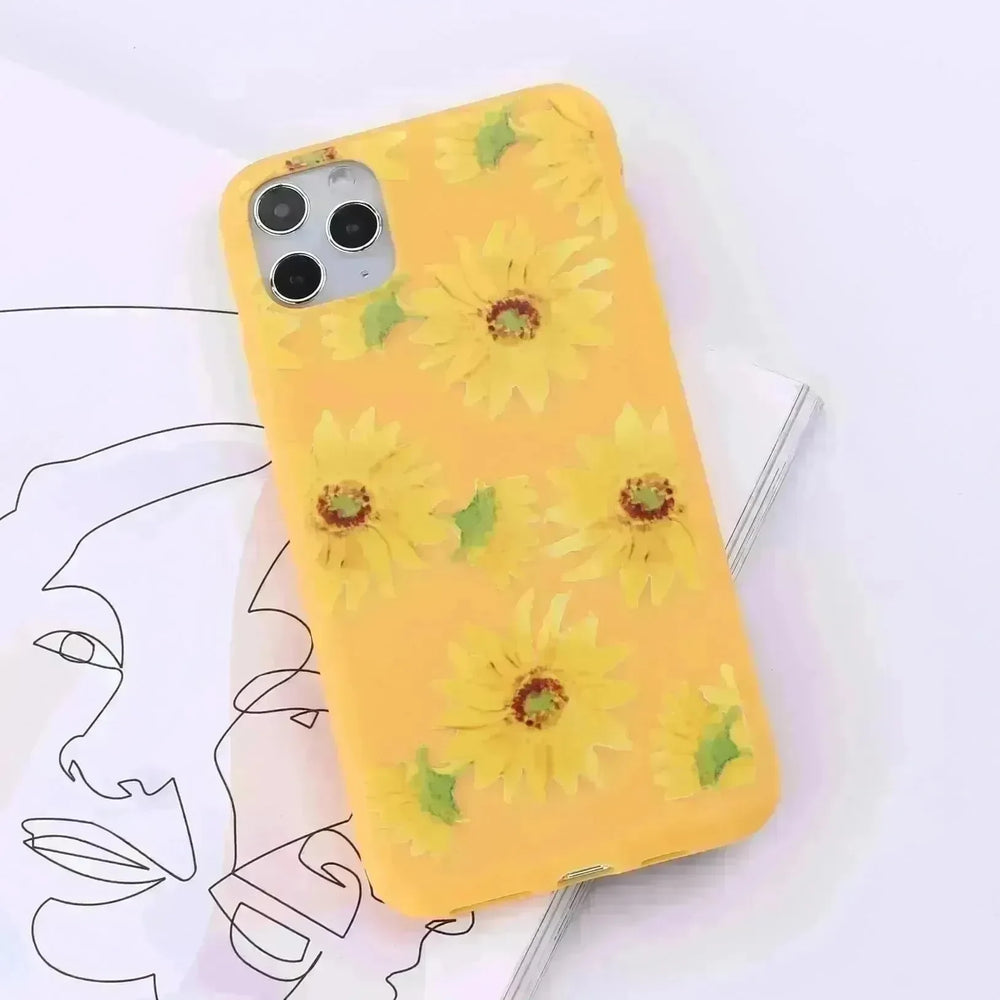 Floral Printed Liquid Silicone mobile phone case Unisex - EX-STOCK CANADA