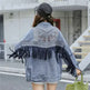 Elegant women Oversized Embroidered Tassel Fringe Denim Jacket - EX-STOCK CANADA