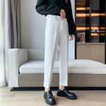 Work Office Business Formal Men's Trouser Draping Cropped Small Suit Pants Men - EX-STOCK Canada