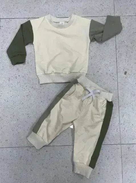 Two piece for boys Color Matching Long-sleeve Sweater Set - EX-STOCK Canada