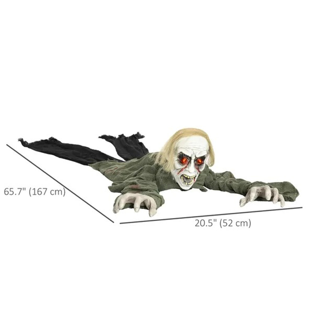 66 Outdoor Halloween Decoration Crawling Zombie, Animated Prop Decor With Sound Activated, Light Up Eyes EX-STOCK Canada 