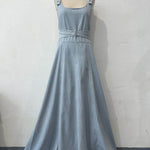 Sexy Denim Tied Spaghetti-strap Dress - EX-STOCK Canada