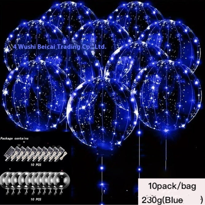 LED Glowing Balloon Party Decoration – 20" TPU Glow Balloons with Color Light Options