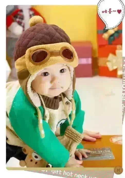 Baby and Toddler Winter hat Hooded Winter Pilot  Beanie Warm baby cap - EX-STOCK CANADA