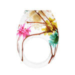 Dried Flower Resin Forest Handmade Dried Flower Epoxy Ring - EX-STOCK Canada