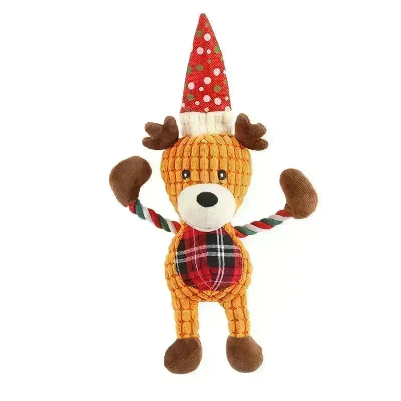 Christmas deer pet plush sounding toy - EX-STOCK CANADA