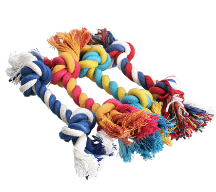 Colourful double-knot dog rope toy