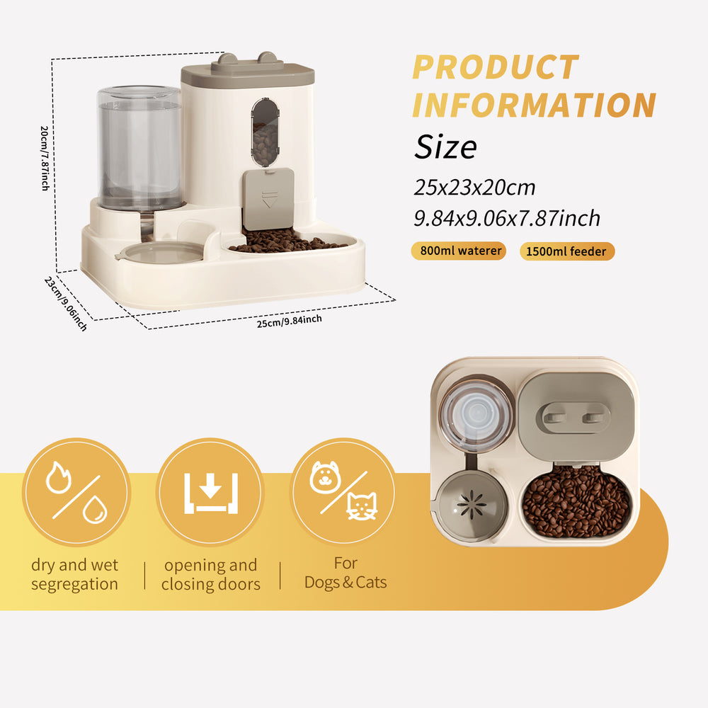 Distributeur de nourriture pour animaux 2 en 1, indispensable pour libérer les mains, garantit une alimentation saineEX-STOCK Canada 