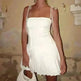 Summer Strappy Suspender Corset Dress French Style Slim Single Breasted Bodycon Pleated Skirt Party Dresses For Women Mini Skater White Dress for Chic Ladies - EX-STOCK CANADA