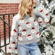 Christmas Sweater Women Cute Cartoon Santa Print Knit Sweater Winter Tops - EX-STOCK CANADA