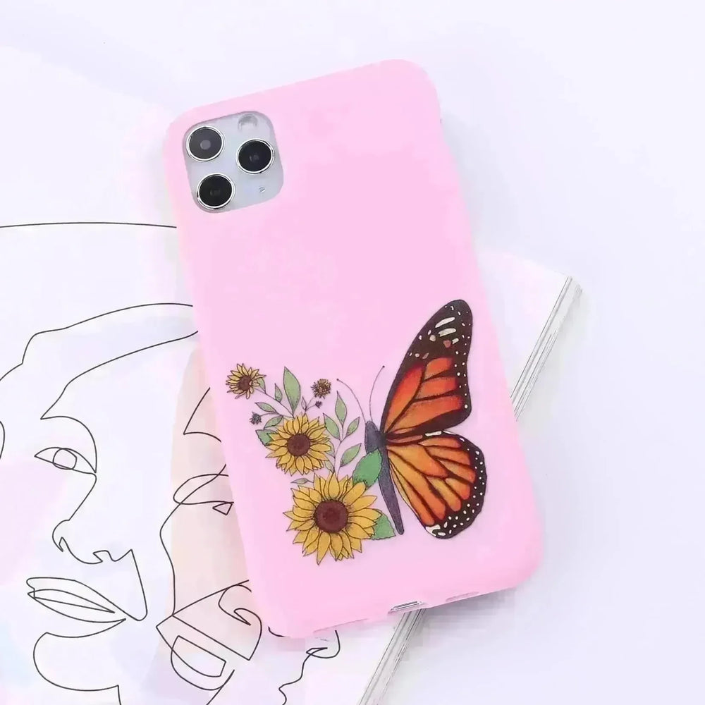 Floral Printed Liquid Silicone mobile phone case Unisex - EX-STOCK CANADA