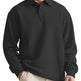 Texture Jacquard Solid Color Men's Long-sleeved Polo Shirt Lapel Loose Sweater EX-STOCK Canada 
