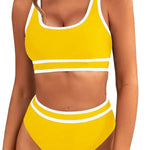 Bikini Tight-fitting Solid Color Swimsuit For Women - EX-STOCK Canada
