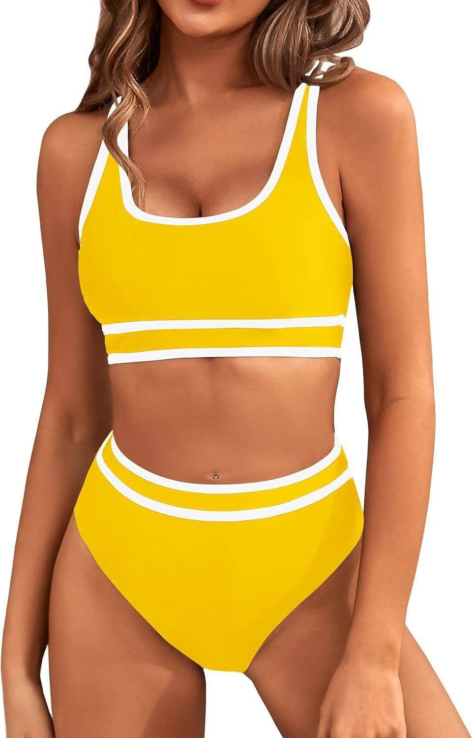 Bikini Tight-fitting Solid Color Swimsuit For Women - EX-STOCK Canada