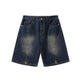 American-style Retro Washed Split Design Denim Shorts For Men Jeans - EX-STOCK Canada