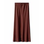 High Quality Satin Silk High Waist Drawstring Lace-up Solid Women Satin Midi Skirt - EX-STOCK Canada