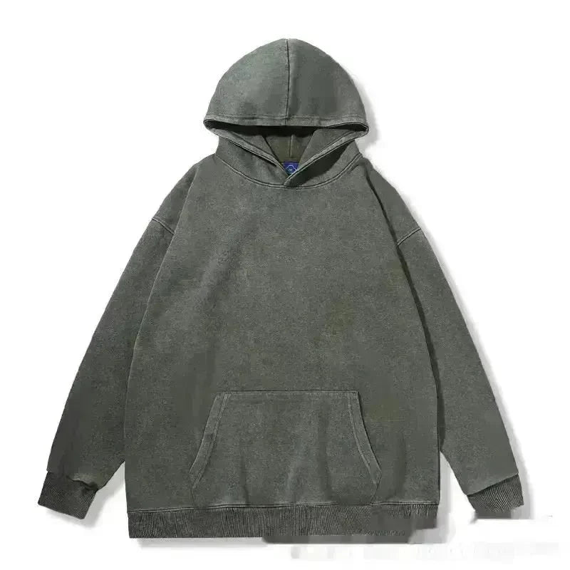 Unisex Teen Waxed Washed Distressed Hoodie Sweatshirt Pullover top - EX-STOCK CANADA