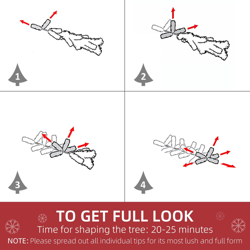 4ft Artificial Christmas Tree With Pine Realistic Branches, Auto Open, For Indoor Decoration, White EX-STOCK Canada 