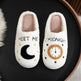 Fashion Moon And Clock Print Home Slippers Winter Warm Floor Bedroom House Shoes For Women - EX-STOCK Canada