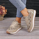 Flower Print Lace-up Sneakers Casual Fashion Lightweight Breathable Walking Running Sports Shoes Women Flats - EX-STOCK Canada