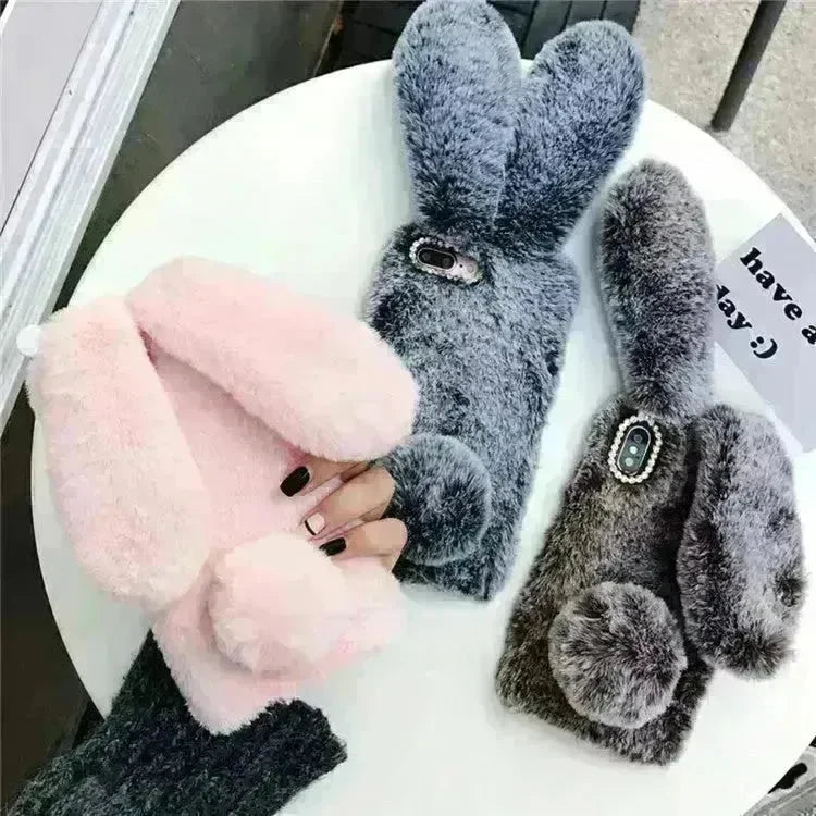 Cute Creative Rabbit Plush warm phone case women - EX-STOCK CANADA