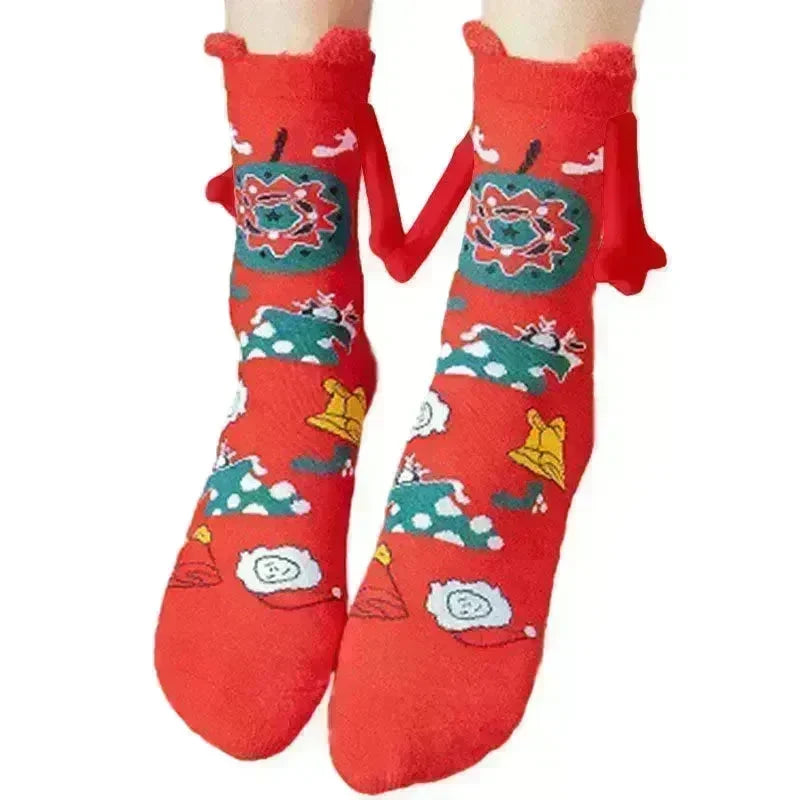 Hand Holding Couple Magnetic Handle Christmas Stockings - EX-STOCK CANADA