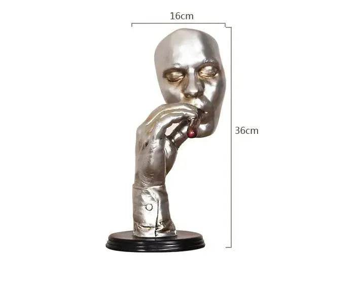 Retro Meditators Abstract Sculpture Man Smoking Cigar Face Statue. - EX-STOCK Canada