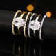 Four-claw Inlaid Ring Three Ring Set Oval Female - EX-STOCK Canada