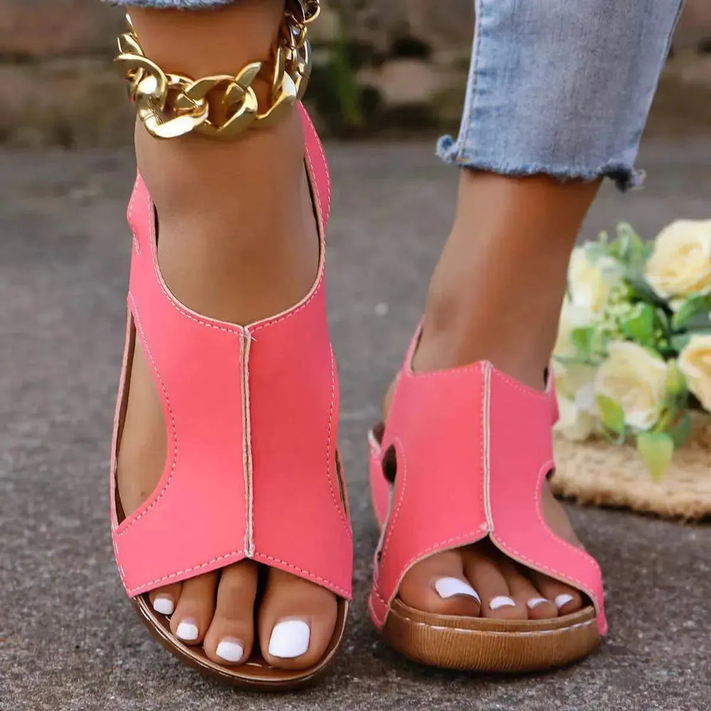 New Summer Wedges Sandals With Elastic Band Design Casual Fish Mouth Shoes For Women - EX-STOCK CANADA
