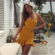 New Ruffles Trumpet Dress Women Sleeveless Spaghetti Strap Slim Summer Dress Party Short Dresses Vestidos - EX-STOCK CANADA