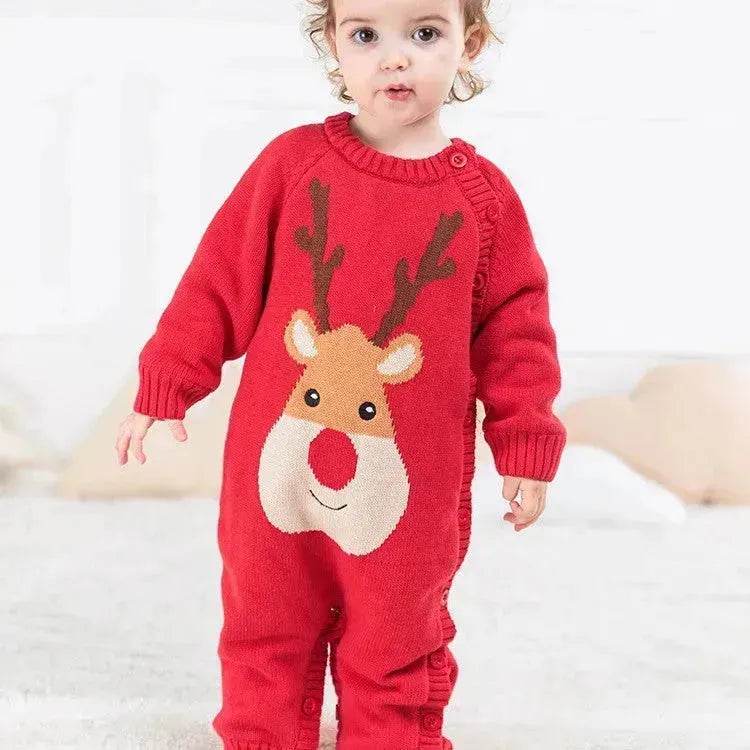 Newborn Baby Clothes Baby Crawling Clothes Thickening Out Baby Harness Christmas Baby Romper Baby Cotton Sleepwear - EX-STOCK Canada