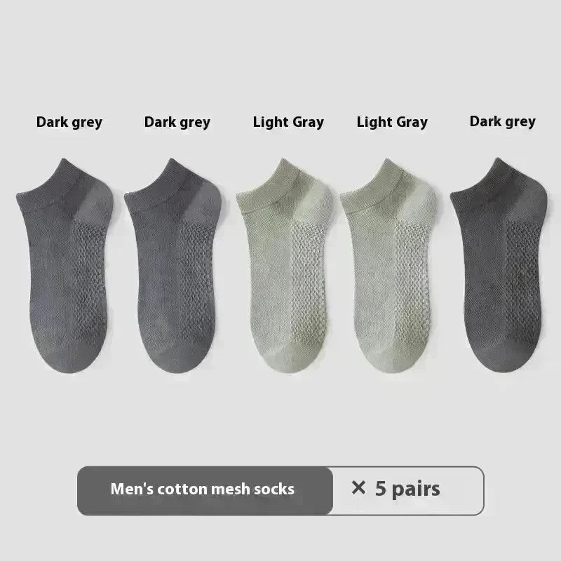 Cotton Anti-Pilling Ankle socks absorbing Invisible Tight Mesh Boat Socks - EX-STOCK CANADA