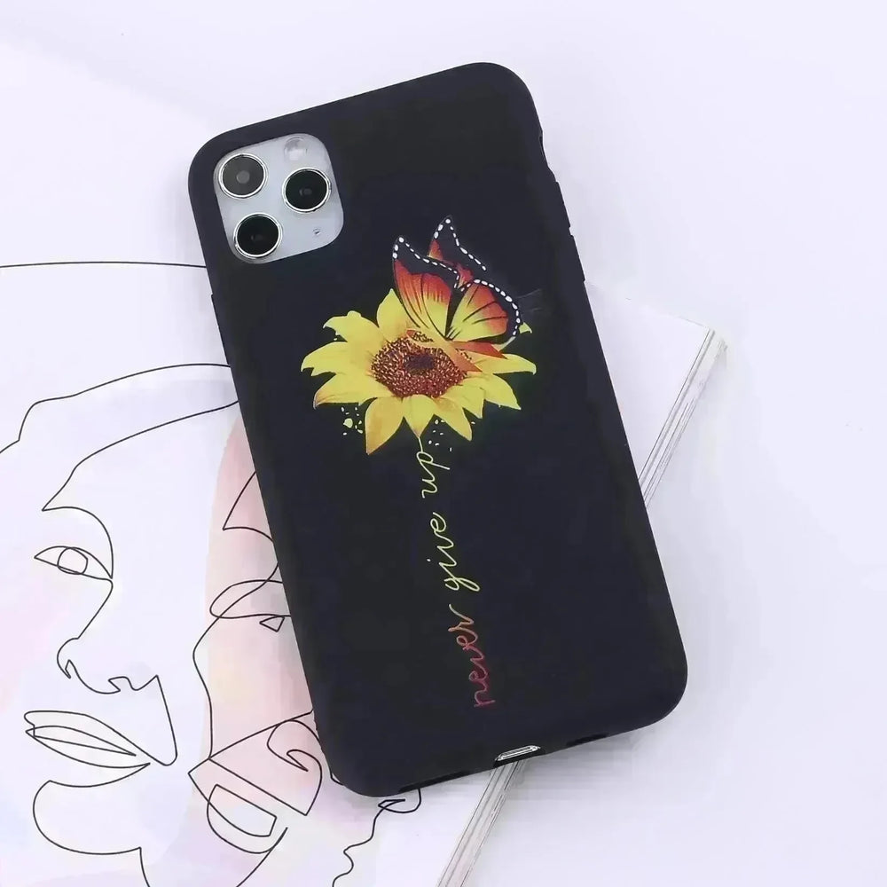 Floral Printed Liquid Silicone mobile phone case Unisex - EX-STOCK CANADA