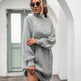 Winter Solid Knitted turtleneck sweater dress Mini - EX-STOCK Canada