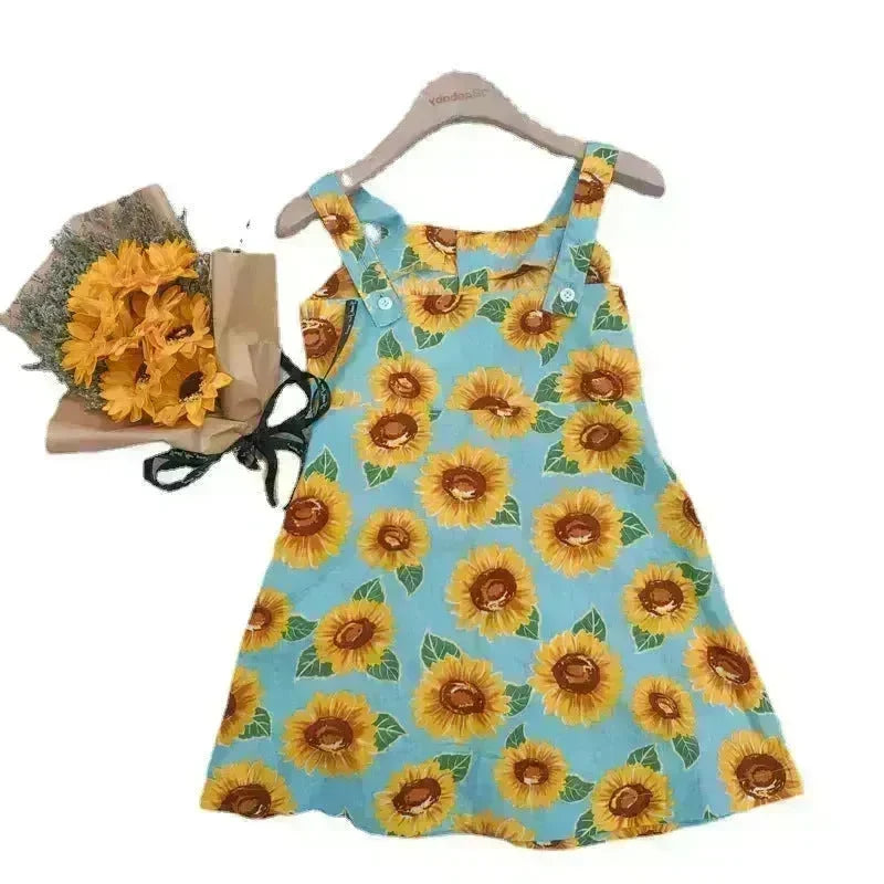 Casual Summer Floral cotton dress for baby girl - EX-STOCK CANADA
