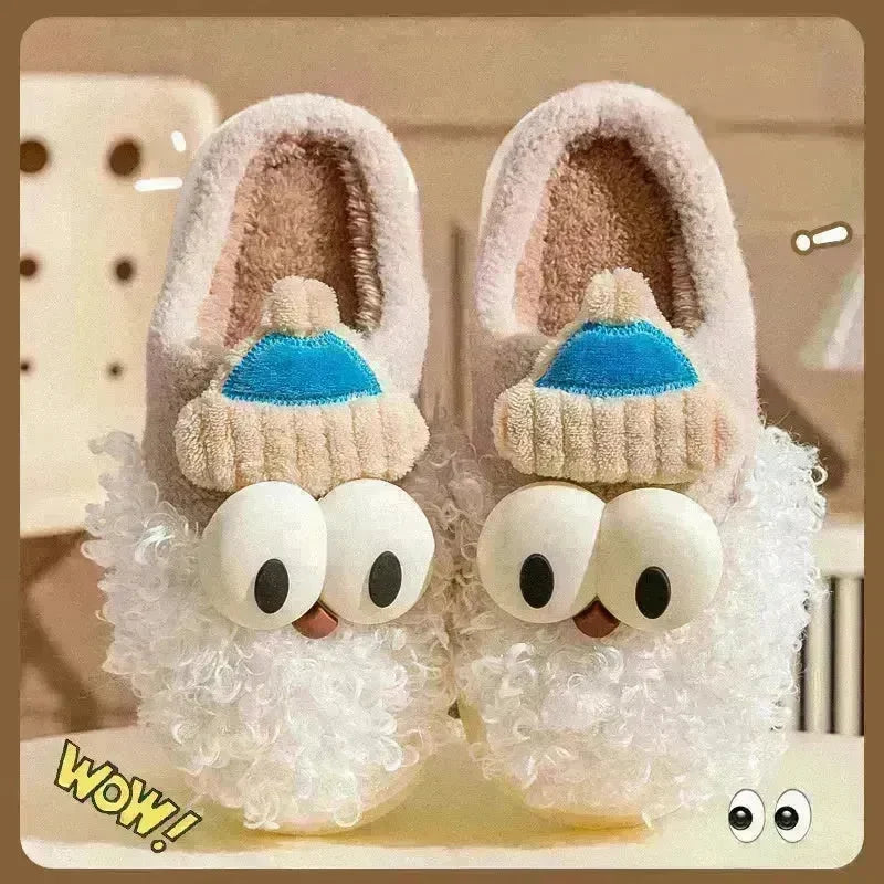 Cartoon Bearded Santa Claus Slippers Home Warm Non-slip Plush   Cotton Shoes Christmas Couple Floor Bedroom Slipper Women Men - EX-STOCK CANADA