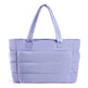 Light purple tote bag with multiple pockets on a white background Large Capacity Quilted Puffer Tote Bag for Women – Multi-Pocket Shoulder Bag | 9 Colours