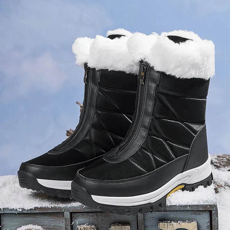 Winter Waterproof Snow Boots Women's Mid-calf Front Zipper - EX-STOCK Canada