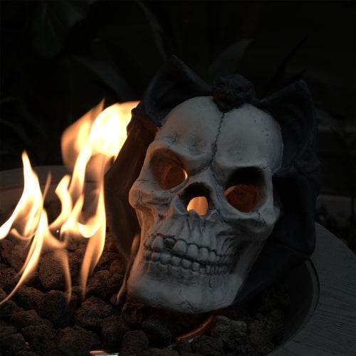 Fire Pit Demon Skull Gas Log For Ventless Vent Free, Propane, Gel, Ethanol, Electric, Outdoor Fireplace And Fire Pit, Halloween Decor - Patent Pending - EX-STOCK Canada