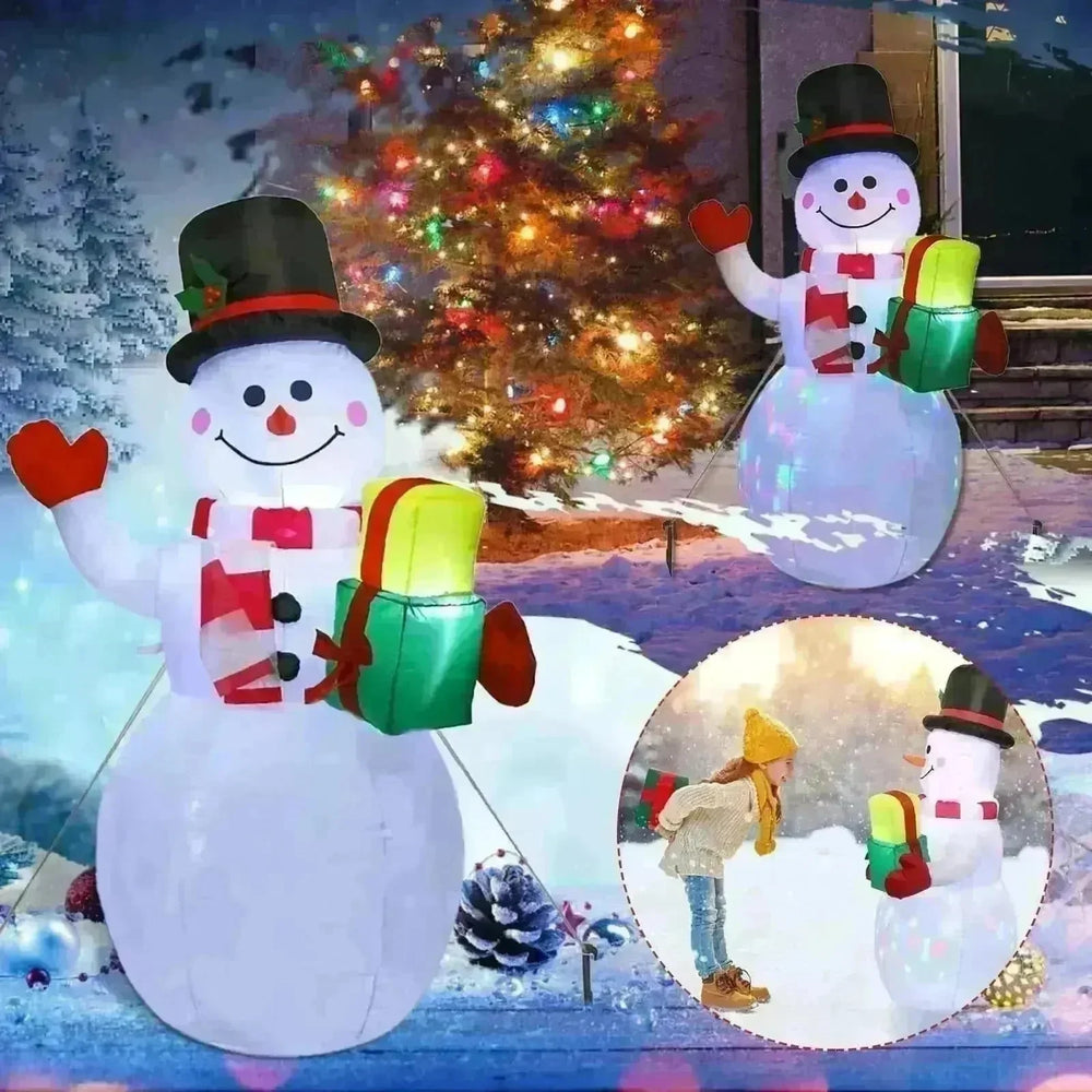 Christmas LED Lights Glowing Santa Tree Snowman Inflatable Doll Outdoor Yard Garden Decor - EX-STOCK CANADA