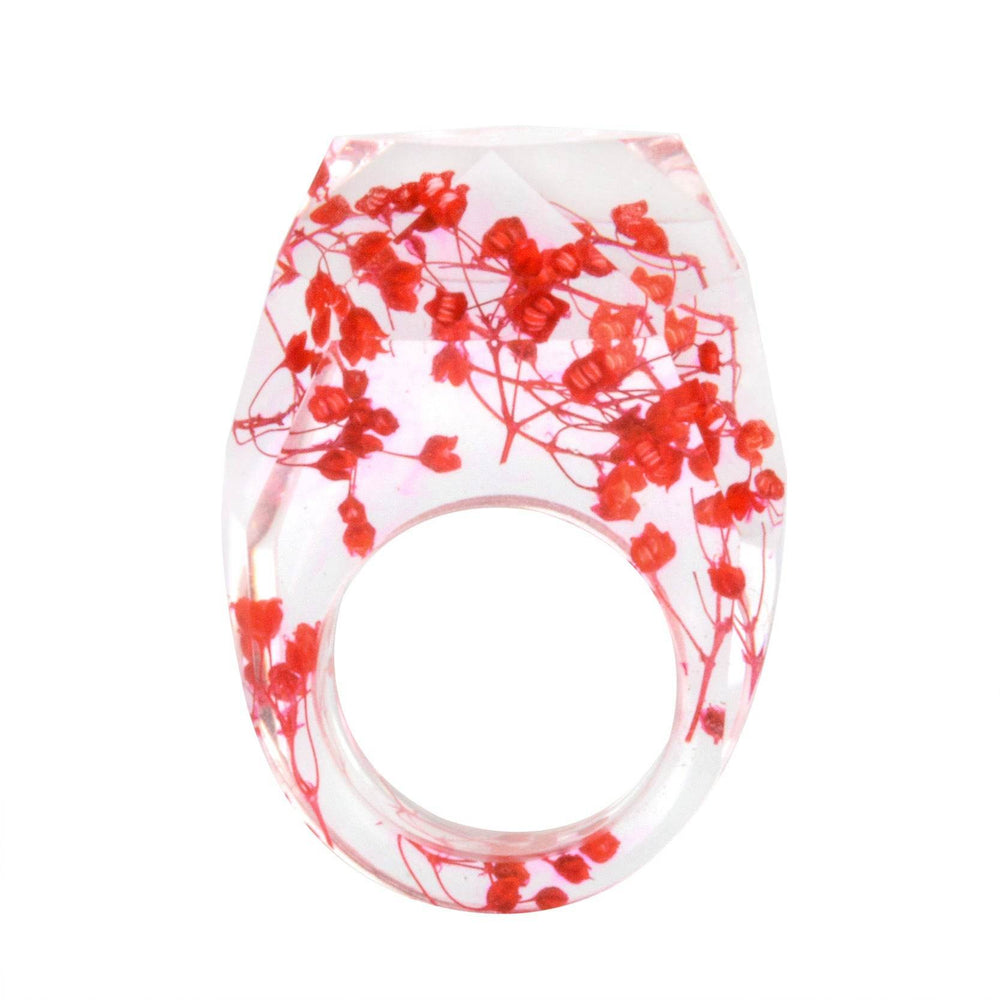 Dried Flower Resin Forest Handmade Dried Flower Epoxy Ring - EX-STOCK Canada
