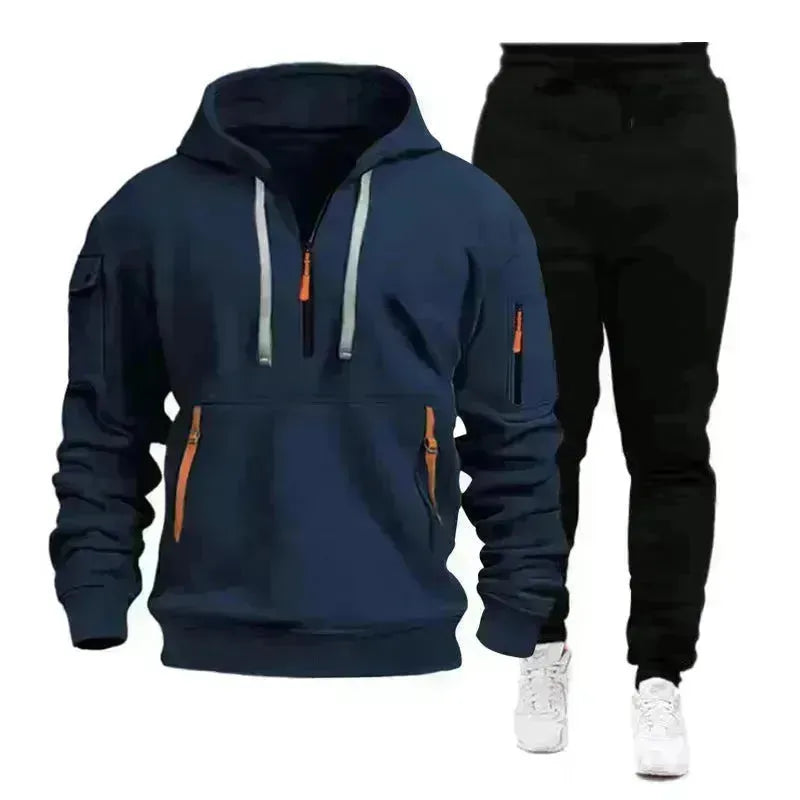 Tasca da uomo mezza zip con cappuccio con cappuccio per abbigliamento sportivo