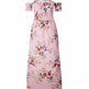 Elegant Ladies Summer Boho Vacation Resort Slit Maxi dress off shoulder Long floral Beach summer slit dress - EX-STOCK Canada