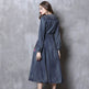 Elegant Classy Long Sleeve Denim dress with belt Flared Embroidered Jeans Dress - EX-STOCK Canada