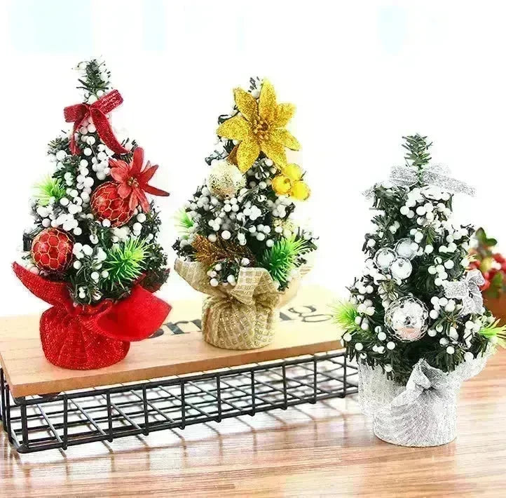 Christmas Ornaments Tree 20cm Mini Christmas Decoration Tree Christmas Day Mall Decoration Desktop Ornaments Small Tree - EX-STOCK CANADA