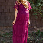 Maternity Dresses for Photo Shoot Summer V Neck White Lace Short Sleeve Pregnancy Dress Pregnant Women Photography Maxi Dress - EX-STOCK CANADA