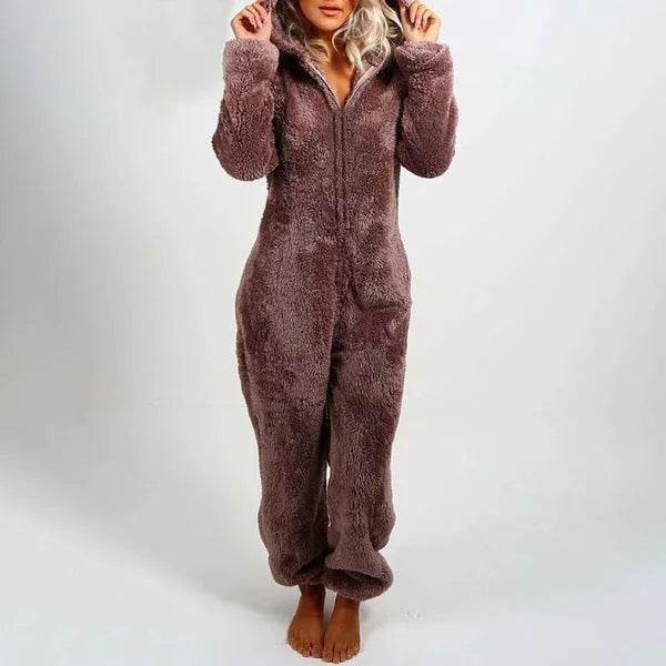 Women Polar Bear Winter hooded pajamas Jumpsuit Lounge wear Sleep wear - EX-STOCK Canada
