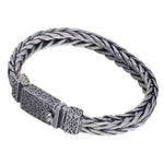 925 Sterling Silver Jewelry Men's Braided Rattan Bracelet EX-STOCK Canada 
