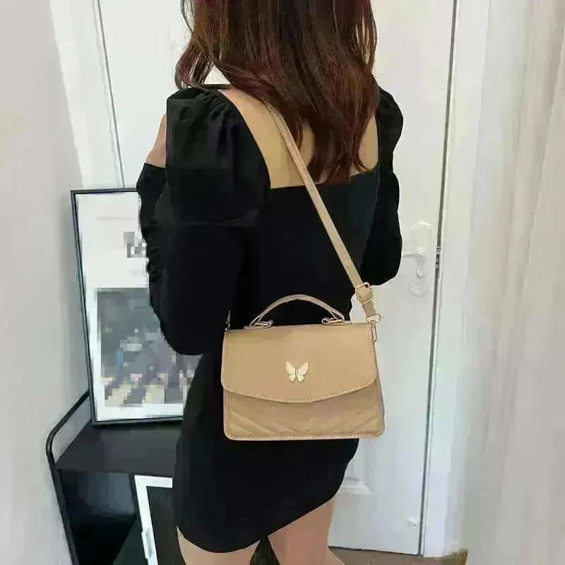 Ladies Leather Square Shaped Flap Quilted Crossbody bag for women - EX-STOCK CANADA